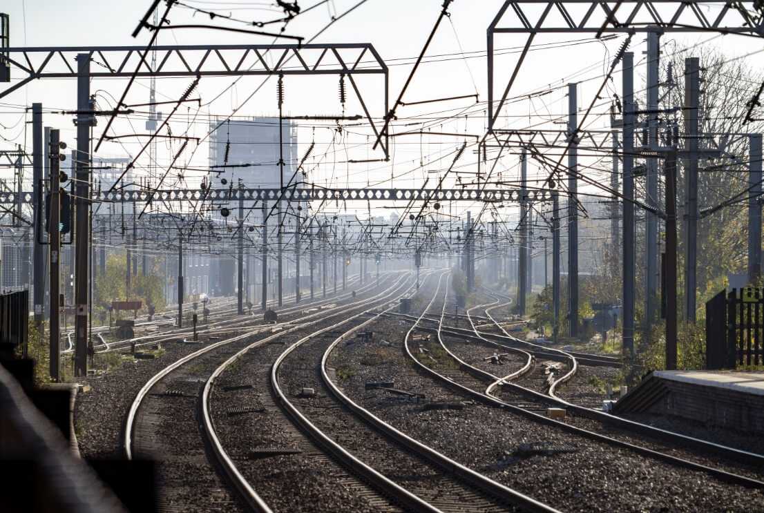 Multiple, clear railway tracks